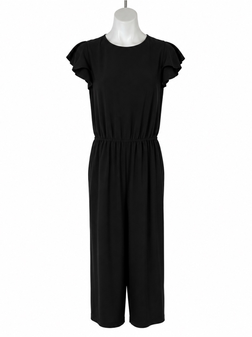 Black Short-Sleeve Jumpsuit